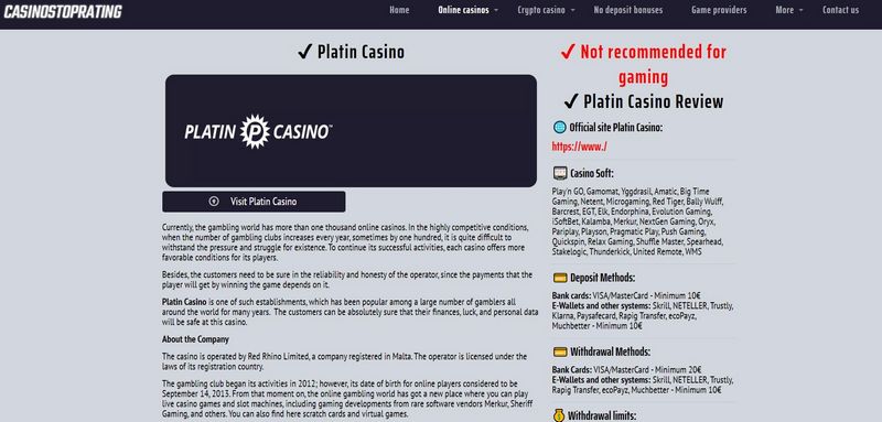 Reseña de PlatinCasino